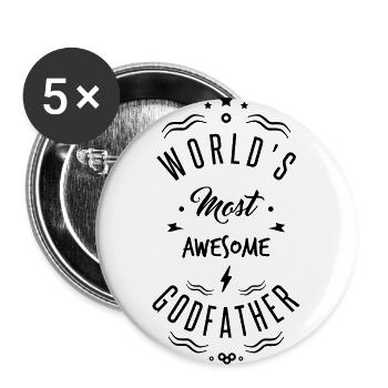 AWESOME GODFATHER - Buttons groß 56 mm (5er Pack) - Weiß - Vorne