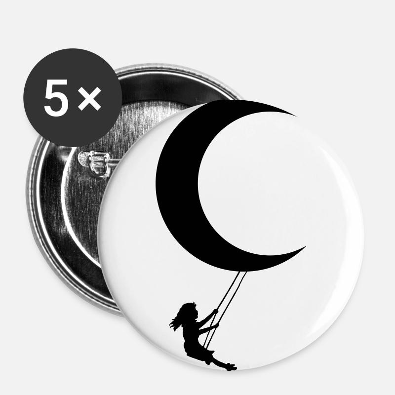 moon swing - Buttons large 2.2''/56 mm (5-pack) - white