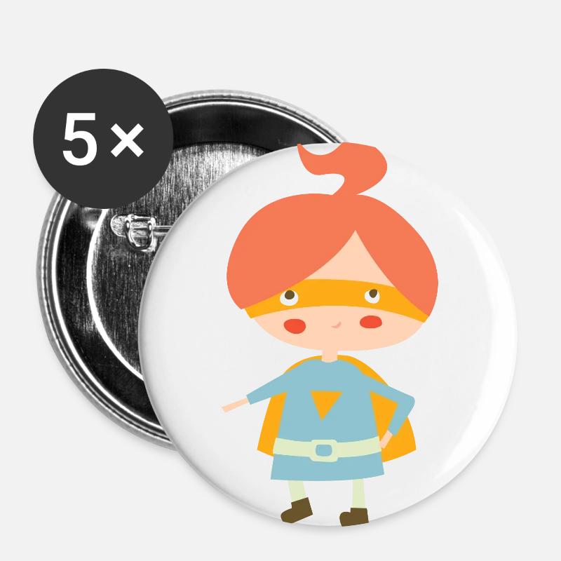 superheroine - Buttons large 2.2''/56 mm (5-pack) - white