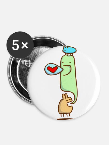 Freunde - Buttons groß 56 mm (5er Pack) - Weiß