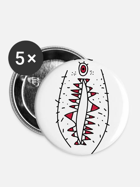 PMS-Phase 2 - Buttons groß 56 mm (5er Pack) - Weiß