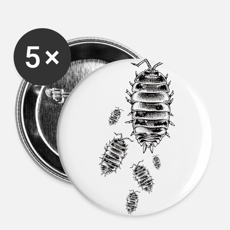 Assel - Buttons groß 56 mm (5er Pack) - Weiß