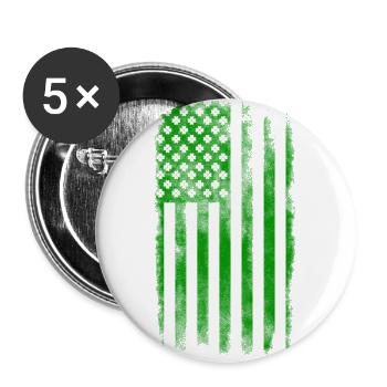 Irish American Saint Patrick's Day Flag Washed - Buttons large 2.2''/56 mm (5-pack) - white - Front