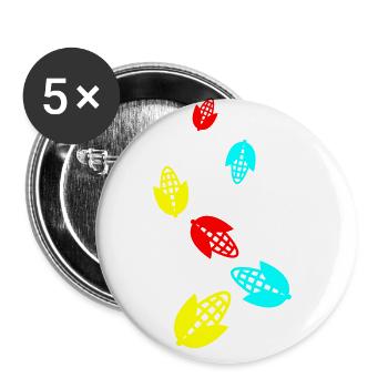 Mais symbol - Buttons groß 56 mm (5er Pack) - Weiß - Vorne