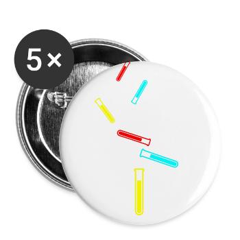Symbole du tube à essai - Lot de 5 grands badges (56 mm) - blanc - Devant