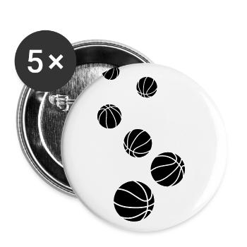 Basketball symbol - Buttons large 2.2''/56 mm (5-pack) - white - Front