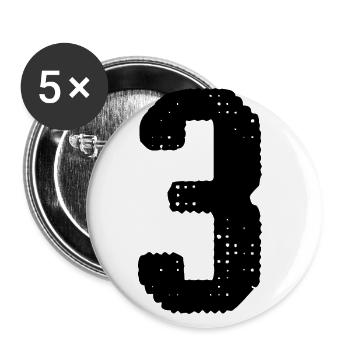 Maillot numéro 3 - Lot de 5 grands badges (56 mm) - blanc - Devant