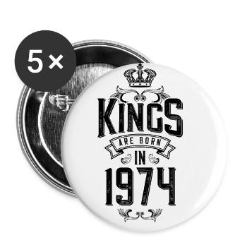 kings are born 1974 - Buttons large 2.2''/56 mm (5-pack) - white - Front