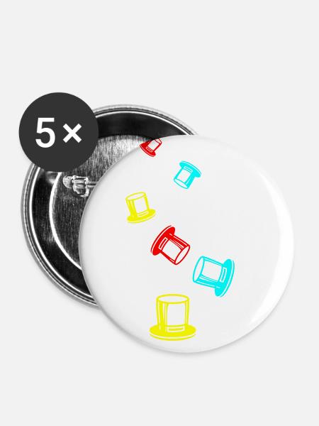 Zylinder Bräutigam - Buttons groß 56 mm (5er Pack) - Weiß