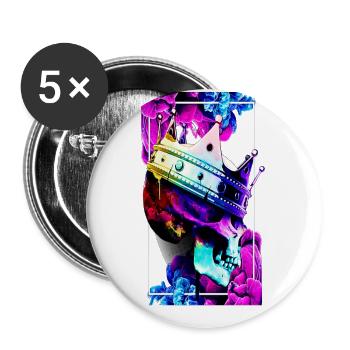 skull - Buttons large 2.2''/56 mm (5-pack) - white - Front