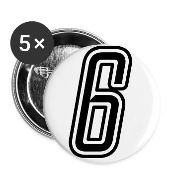 6 Number number - Buttons large 2.2''/56 mm (5-pack) - white - Front