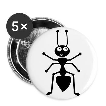 Ameise - Buttons groß 56 mm (5er Pack) - Weiß - Vorne