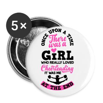 Once Upon A Time There Was A Girl Who Really Loved - Buttons groß 56 mm (5er Pack) - Weiß - Vorne