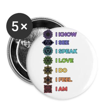 I Know I See I Speak I Love I Do I Feel I Am Media - Buttons groß 56 mm (5er Pack) - Weiß - Vorne