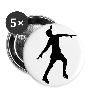 Eiskunstläuferin in stabiler Pose - Buttons groß 56 mm (5er Pack) - Weiß - Vorne