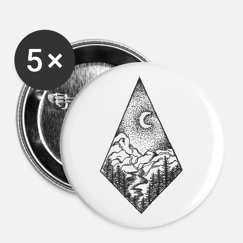 Landscape - Buttons large 2.2''/56 mm (5-pack) - white