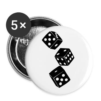 Würfel - Buttons groß 56 mm (5er Pack) - Weiß - Vorne