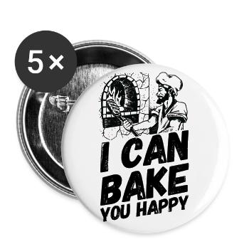 Bäcker Bäckerei Backwaren Backen - Buttons groß 56 mm (5er Pack) - Weiß - Vorne
