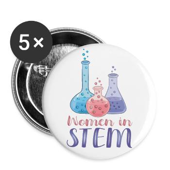 Women In Stem - Female Scientists - Buttons large 2.2''/56 mm (5-pack) - white - Front