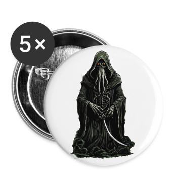 Tentacle Grim Reaper Halloween Horror Design - Buttons large 2.2''/56 mm (5-pack) - white - Front