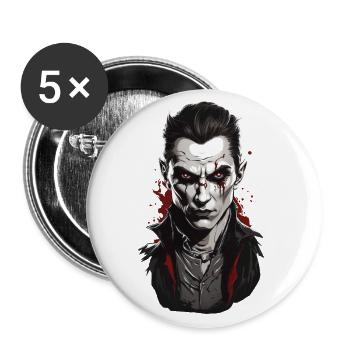Vampire Night Sanglant Halloween Horreur Illustration - Lot de 5 grands badges (56 mm) - blanc - Devant