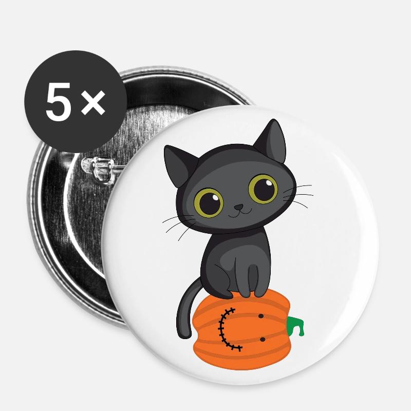Happy Halloween - Buttons large 2.2''/56 mm (5-pack) - white