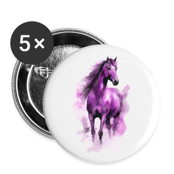 Horse Horse Lovers - Buttons large 2.2''/56 mm (5-pack) - white - Front