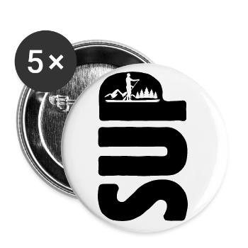 SUP Stand up paddling - Life is better on a board - Buttons groß 56 mm (5er Pack) - Weiß - Vorne