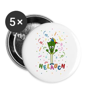 Lauch Helauch - Buttons groß 56 mm (5er Pack) - Weiß - Vorne