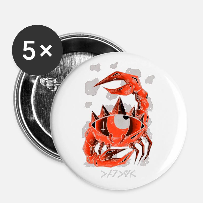 Negative cancer - Buttons large 2.2''/56 mm (5-pack) - white