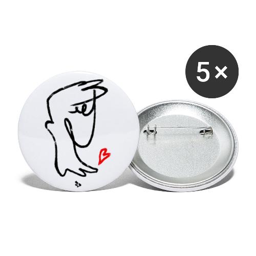 FACE 1 herz b - Buttons groß 56 mm (5er Pack)