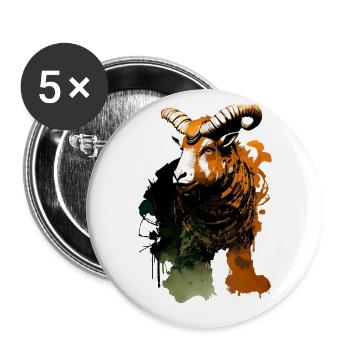 Widder der coole - Buttons groß 56 mm (5er Pack) - Weiß - Vorne
