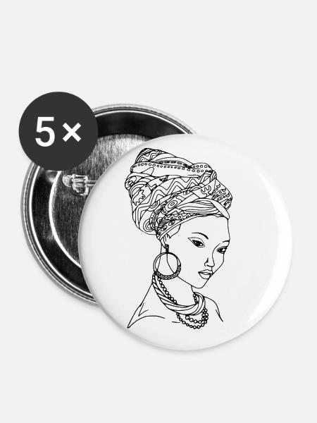 Mama africa - Buttons large 2.2''/56 mm (5-pack) - white