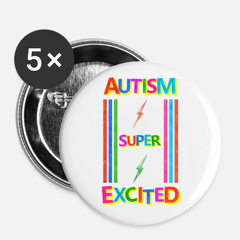 Autism - Buttons large 2.2''/56 mm (5-pack) - white
