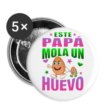Ce papa berce un œuf - Lot de 5 grands badges (56 mm) - blanc - Devant