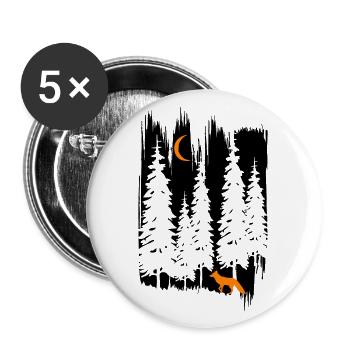 Fox in the forest at night - Buttons large 2.2''/56 mm (5-pack) - white - Front