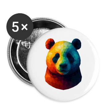 WPAP Style Animals - Panda Bear Portrait - Buttons large 2.2''/56 mm (5-pack) - white - Front