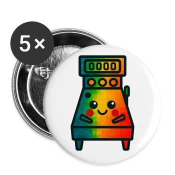WPAP Polygon Kawaii Stil Baby Flipperautomat - Buttons groß 56 mm (5er Pack) - Weiß - Vorne