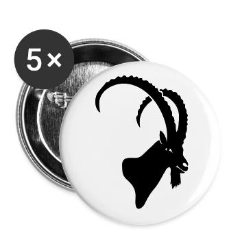 bouquetin capricorne chèvre mouton les Alpes roc - Lot de 5 grands badges (56 mm) - blanc - Devant
