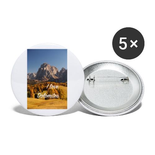 Langkofel - Wahrzeichen Südtirols - Buttons groß 56 mm (5er Pack)