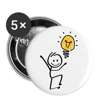 Bulb ideas, brilliant idea. brainstorm session - Buttons large 2.2''/56 mm (5-pack) - white - Front