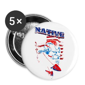 A creepy and beautiful skull design - Buttons large 2.2''/56 mm (5-pack) - white - Front