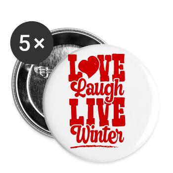 Love Live Winter - Buttons groß 56 mm (5er Pack) - Weiß - Vorne