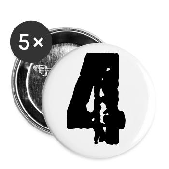 Maillot numéro 4 - Lot de 5 grands badges (56 mm) - blanc - Devant