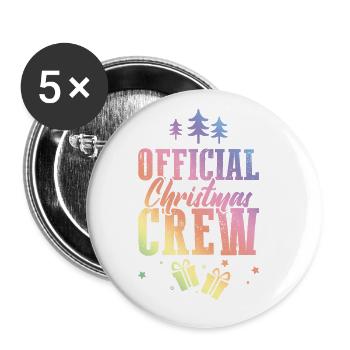 Équipage de Noël - Lot de 5 grands badges (56 mm) - blanc - Devant