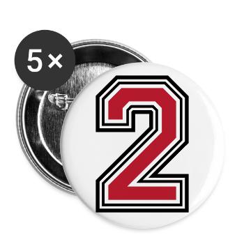 2 Symbole numérique - Lot de 5 grands badges (56 mm) - blanc - Devant