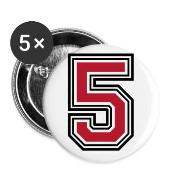 5 number symbol - Buttons large 2.2''/56 mm (5-pack) - white - Front