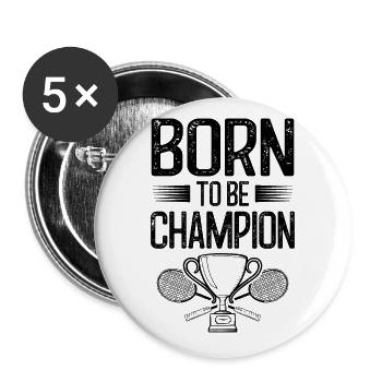 Champion né de badminton - Lot de 5 grands badges (56 mm) - blanc - Devant