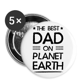Meilleur Papa Dire Papa Papa - Lot de 5 grands badges (56 mm) - blanc - Devant