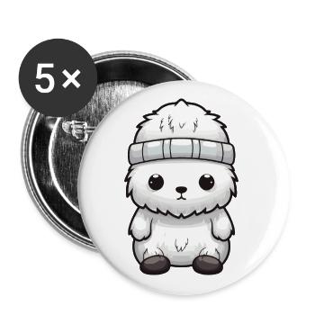 Polar Bear Animal Baby Comic Polar Bear - Buttons large 2.2''/56 mm (5-pack) - white - Front